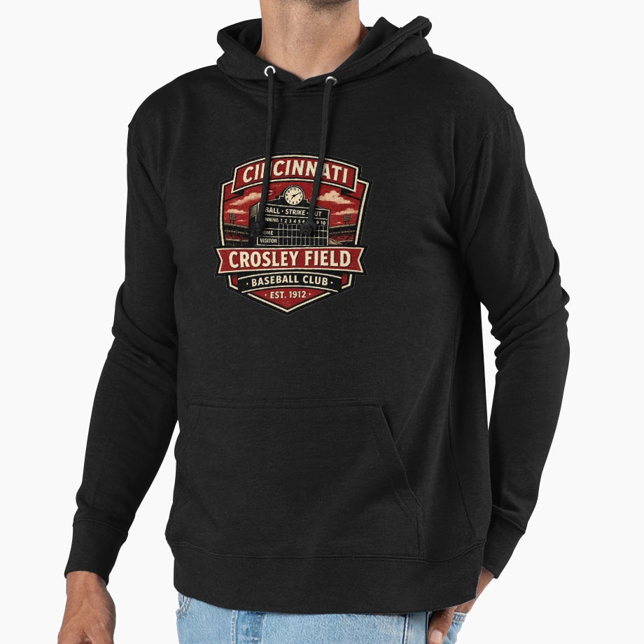 Crosley Field Cincinnati Baseball T-Shirt - Fun Novelty Design Unisex - T-Shirt, Sweatshirt, Hoodie