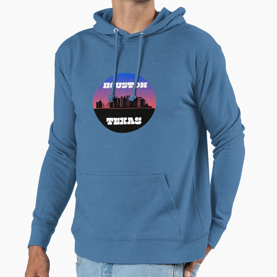 Houston Skyline Hoodie - Aesthetic Graphic Unisex - T-Shirt, Sweatshirt, Hoodie
