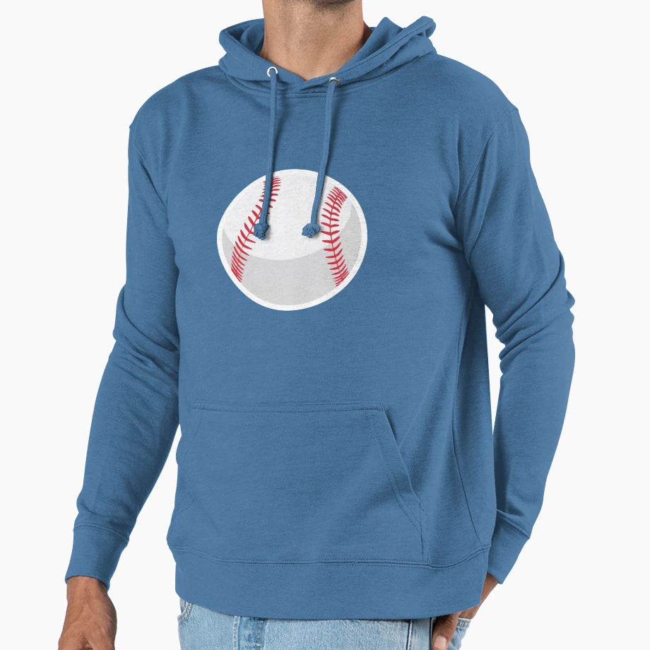Minimalist Baseball Ball Clean Sporty Hoodie - Trendy Graphic Unisex - T-Shirt, Sweatshirt, Hoodie