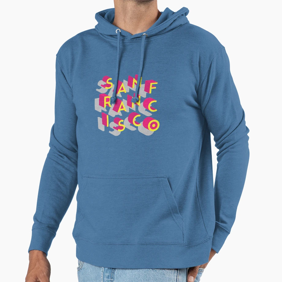 San Francisco Typographic Hoodie - Novelty Apparel for Adults - T-Shirt, Sweatshirt, Hoodie