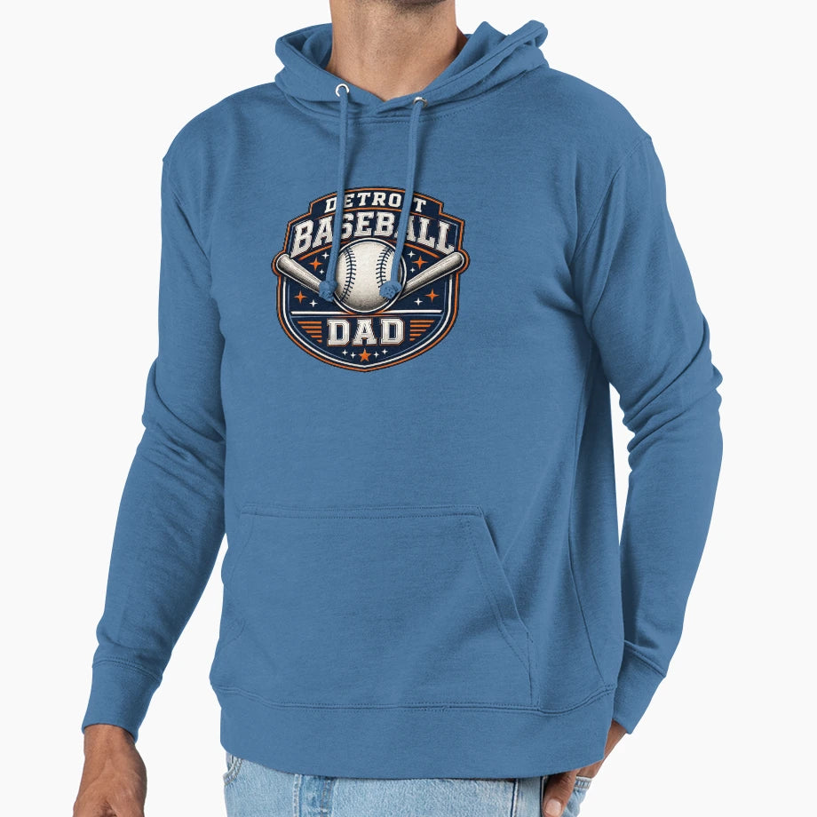 Detroit Baseball Dad Blue Orange T-Shirt - Streetwear Style Unisex - T-Shirt, Sweatshirt, Hoodie