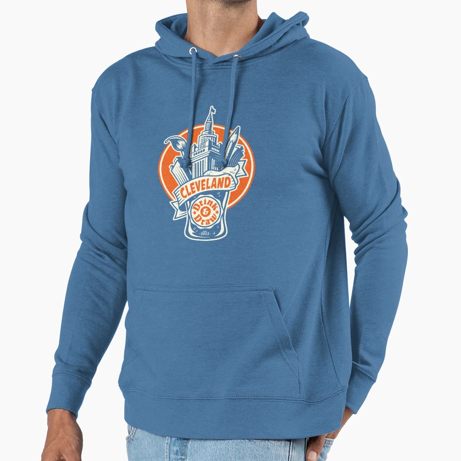 Cleveland Drink Draw Hoodie - Unique Graphic for Adults - T-Shirt, Sweatshirt, Hoodie