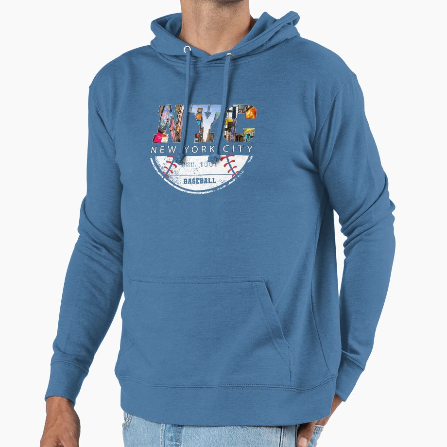 Nyc New York City Baseball Sport City Hoodie - Minimalist Print Unisex - T-Shirt, Sweatshirt, Hoodie
