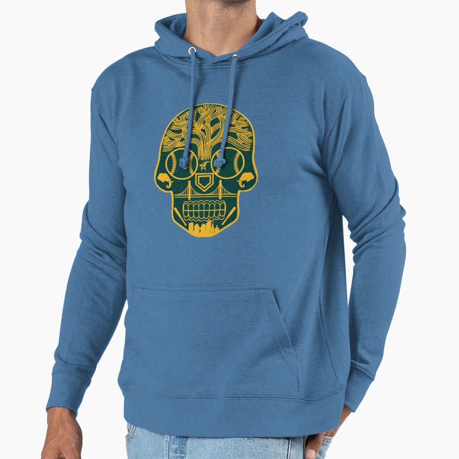 Oakland Sugar Skull Hoodie - Novelty Apparel Men Women - T-Shirt, Sweatshirt, Hoodie