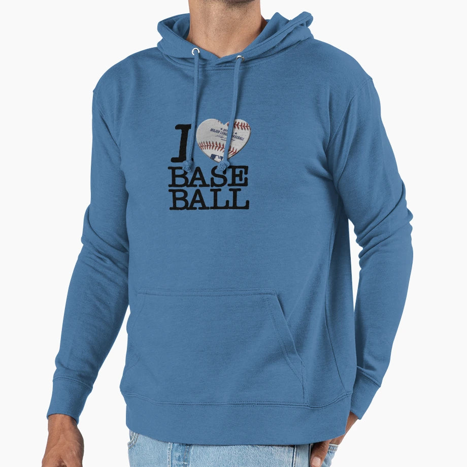 I Heart Baseball Hoodie - Fun Novelty Design Men Women - T-Shirt, Sweatshirt, Hoodie