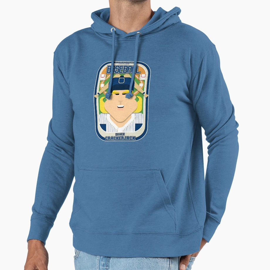 Baseball Blue Pinstripes Deuce Hoodie - Novelty Apparel for Adults - T-Shirt, Sweatshirt, Hoodie