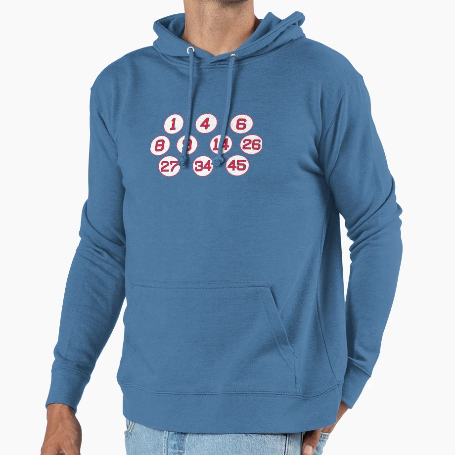 Boston Retired Numbers Hoodie - Casual Everyday Wear Men Women - T-Shirt, Sweatshirt, Hoodie