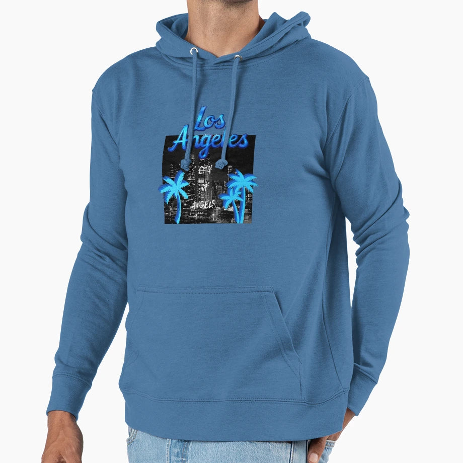 Los Angeles Blue Hoodie - Unique Graphic Unisex - T-Shirt, Sweatshirt, Hoodie
