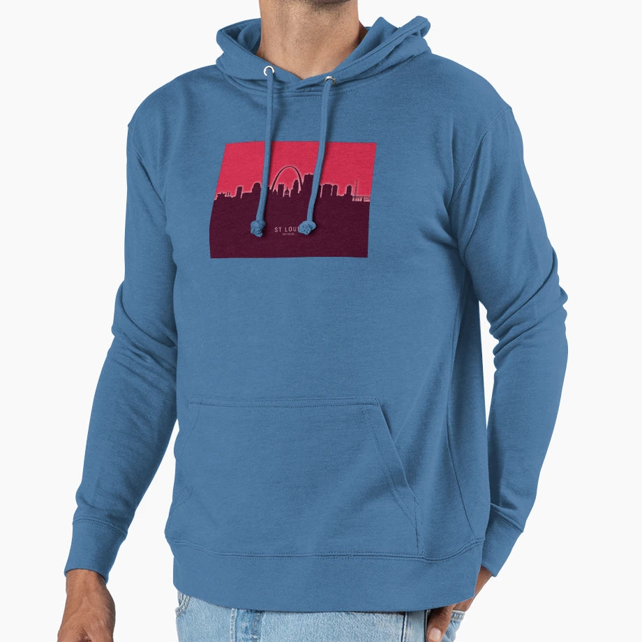 St Louis Missouri Skyline Hoodie - Minimalist Print Unisex - T-Shirt, Sweatshirt, Hoodie