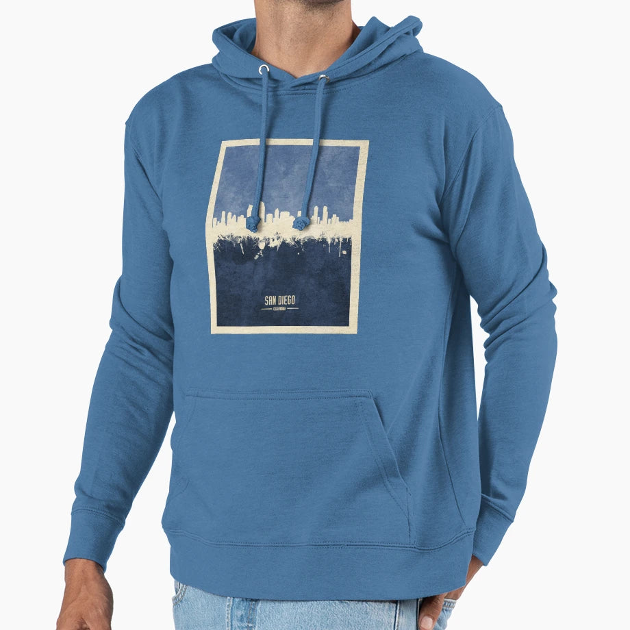 San Diego California Skyline Hoodie - Casual Everyday Wear Unisex - T-Shirt, Sweatshirt, Hoodie