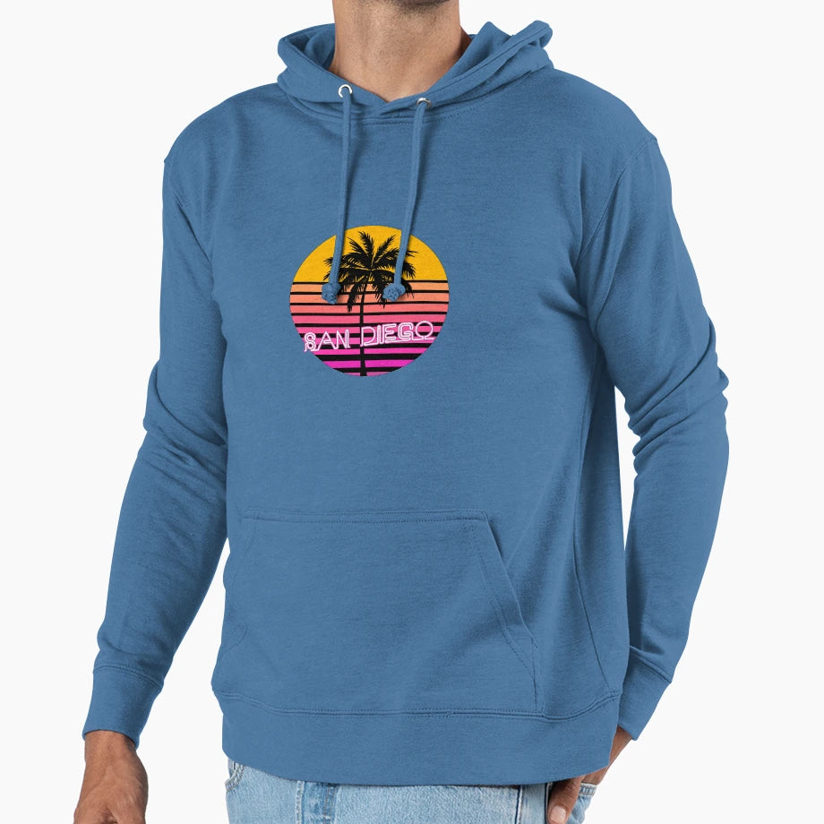 San Diego California Beach Hoodie - Custom Art Print Men Women - T-Shirt, Sweatshirt, Hoodie