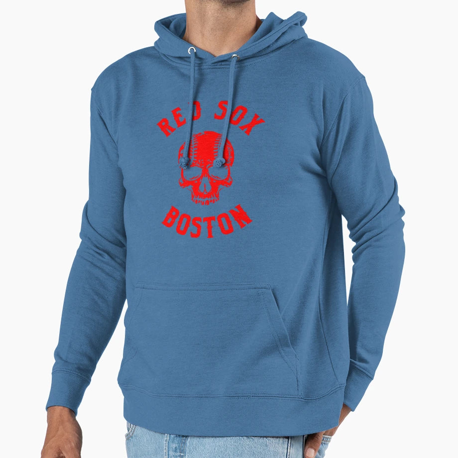 Red Sox Skull Hoodie - Fun Novelty Design Men Women - T-Shirt, Sweatshirt, Hoodie