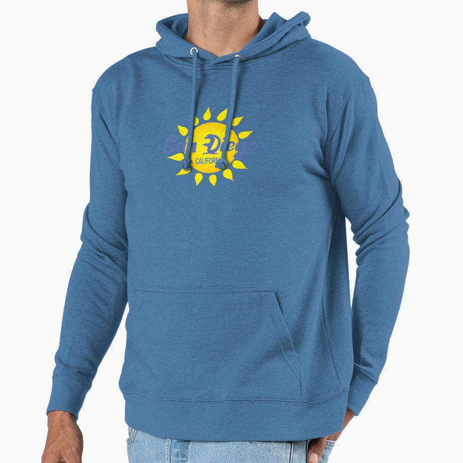 Sunny San Diego Hoodie - Minimalist Print for Adults - T-Shirt, Sweatshirt, Hoodie