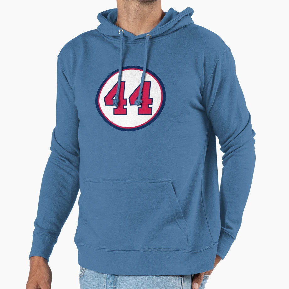 Hank Aaron 44 Jersey Number Hoodie - Trendy Graphic Men Women - T-Shirt, Sweatshirt, Hoodie