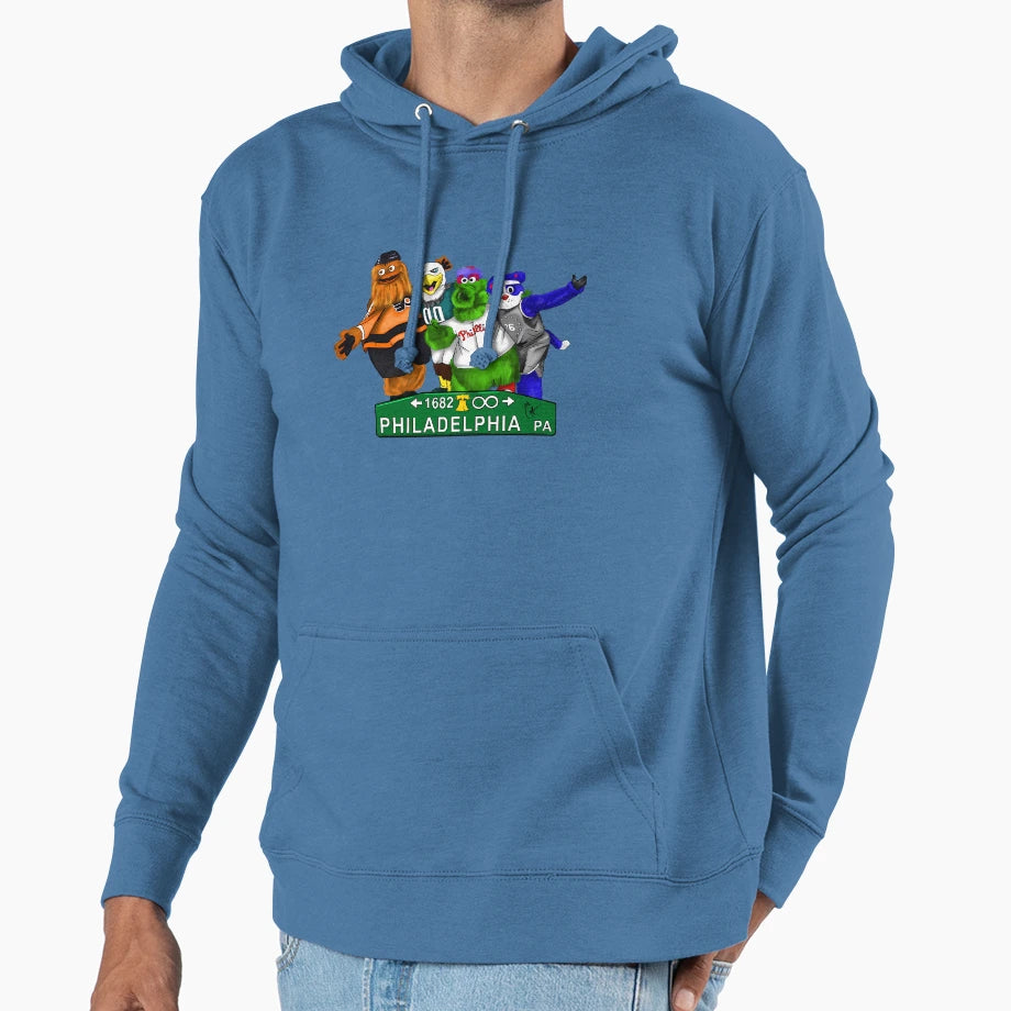 Philly Mascots 1682 Hoodie - Graphic Print Unisex - T-Shirt, Sweatshirt, Hoodie