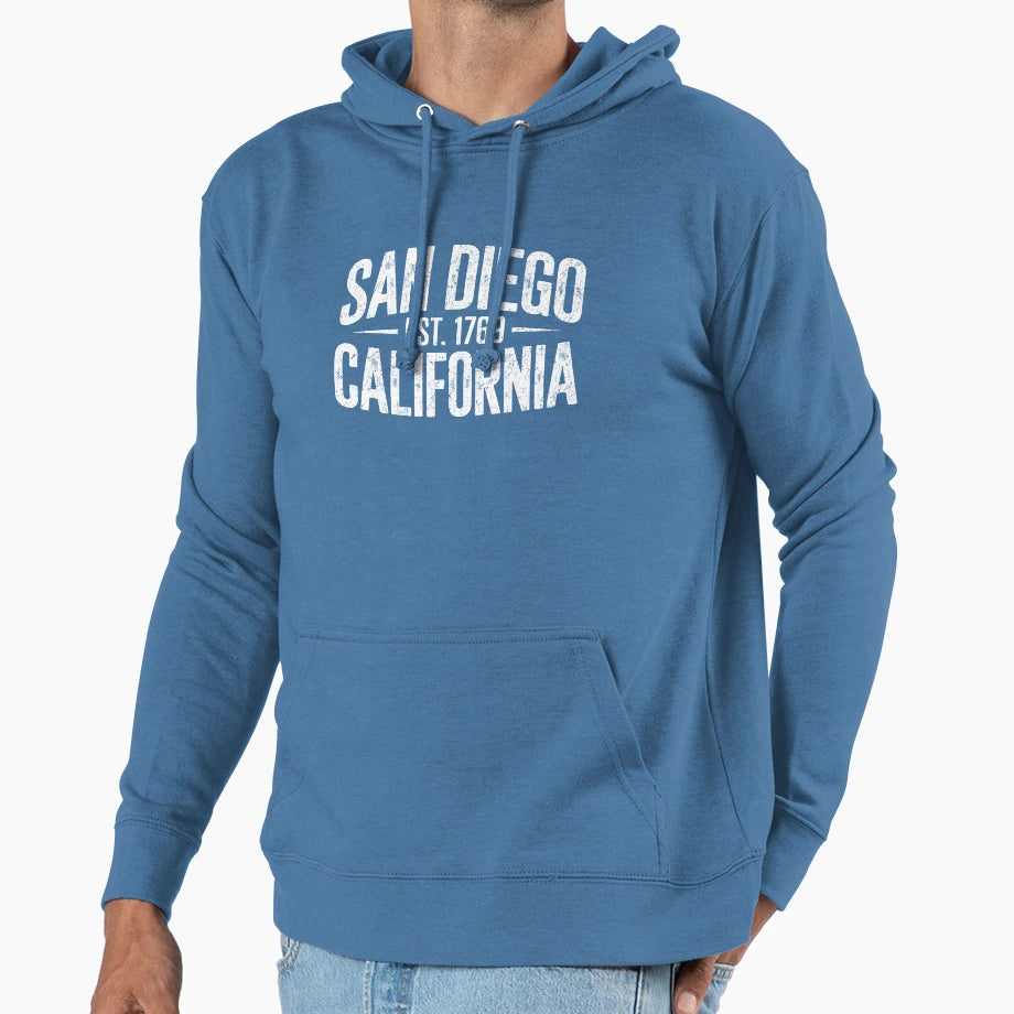 San Diego California Coastal Hoodie - Minimalist Print for Adults - T-Shirt, Sweatshirt, Hoodie