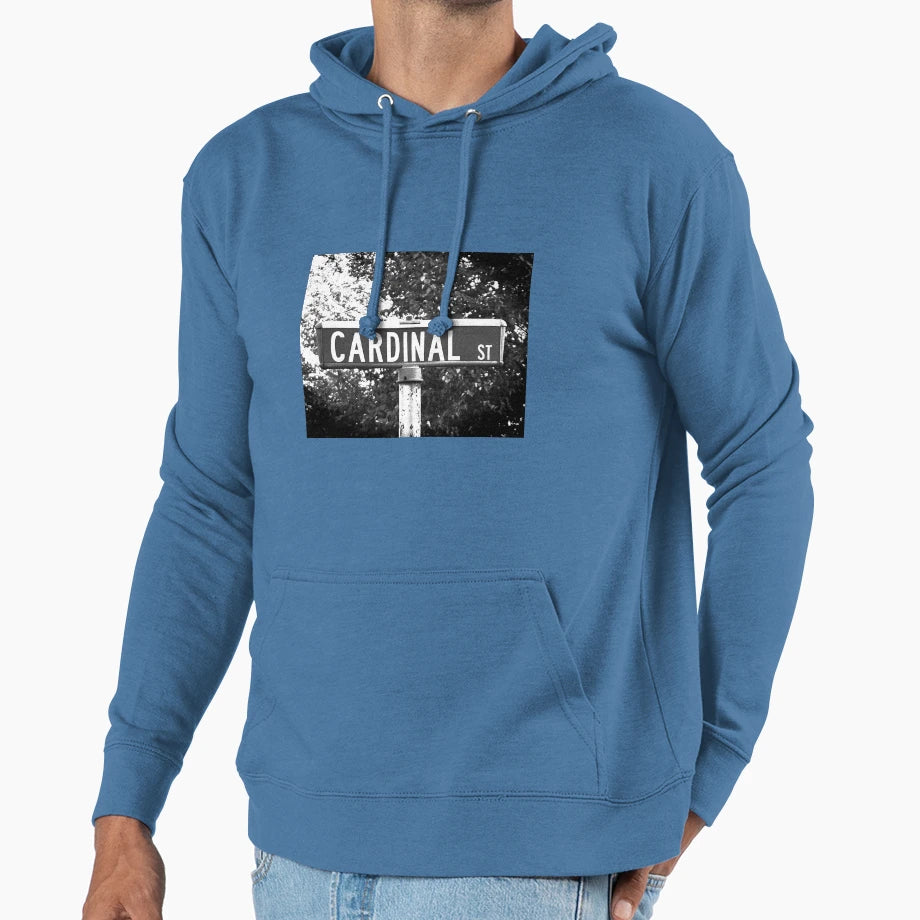 Street Sign Named Cardinal Hoodie - Minimalist Print Unisex - T-Shirt, Sweatshirt, Hoodie