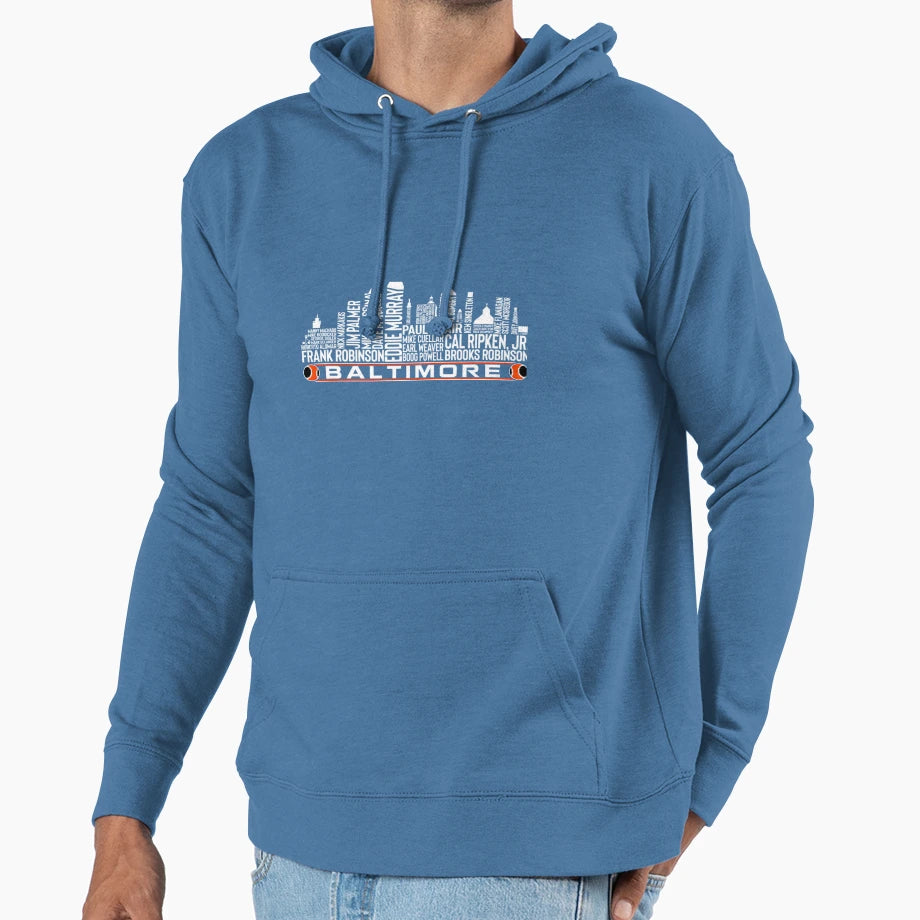 Baltimore Baseball Team All Time Legends Hoodie - Unique Graphic Unisex - T-Shirt, Sweatshirt, Hoodie