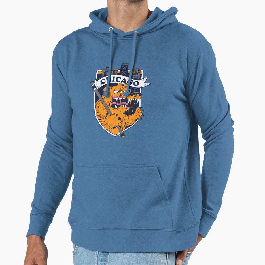 Chicago Football Hoodie - Custom Art Print Men Women - T-Shirt, Sweatshirt, Hoodie