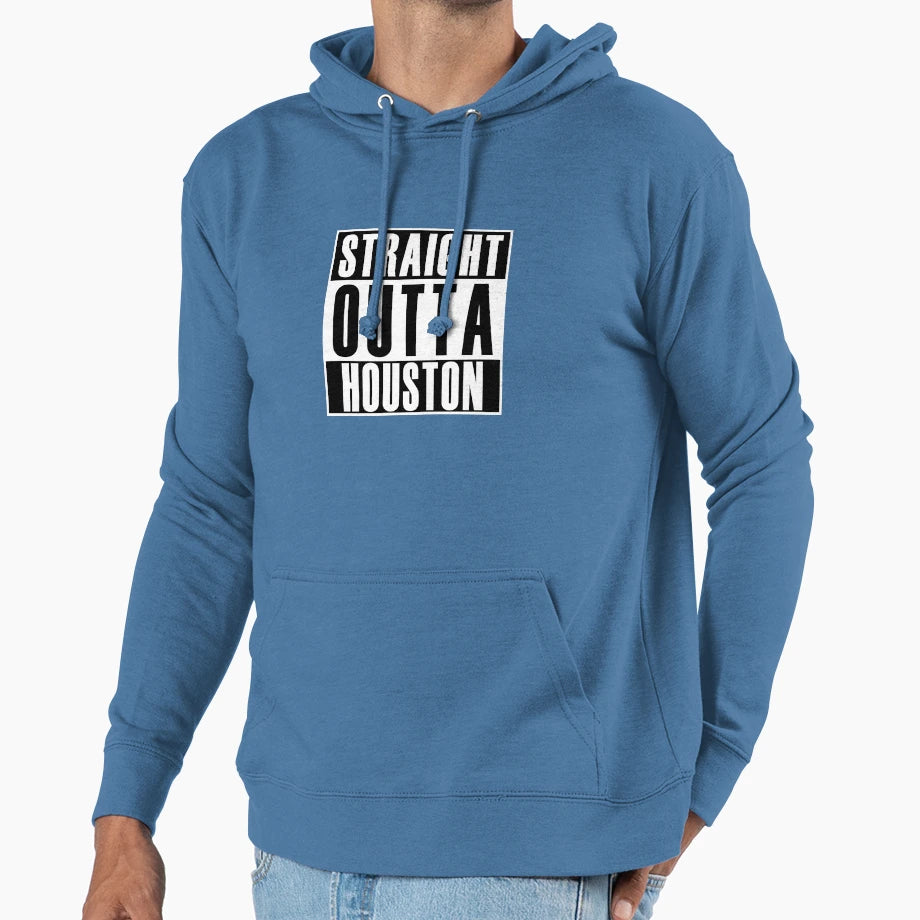 Straight Outta Houston Hoodie - Unique Graphic Men Women - T-Shirt, Sweatshirt, Hoodie
