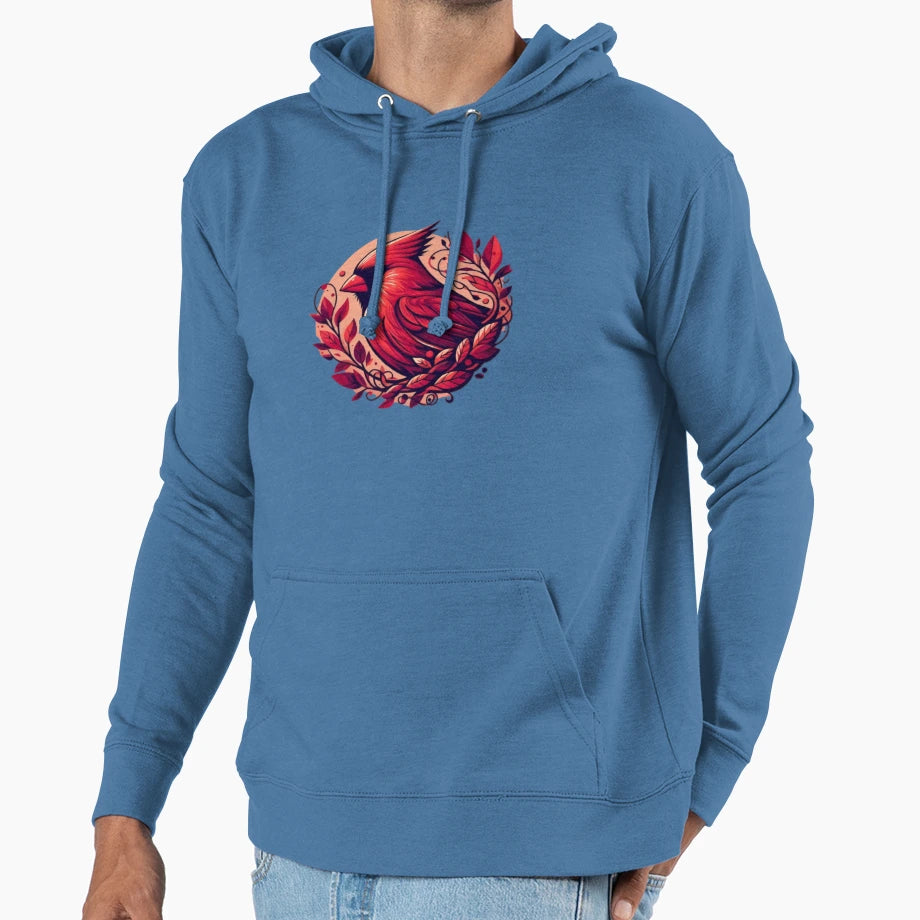 Red Cardinal Hoodie - Minimalist Print Unisex - T-Shirt, Sweatshirt, Hoodie