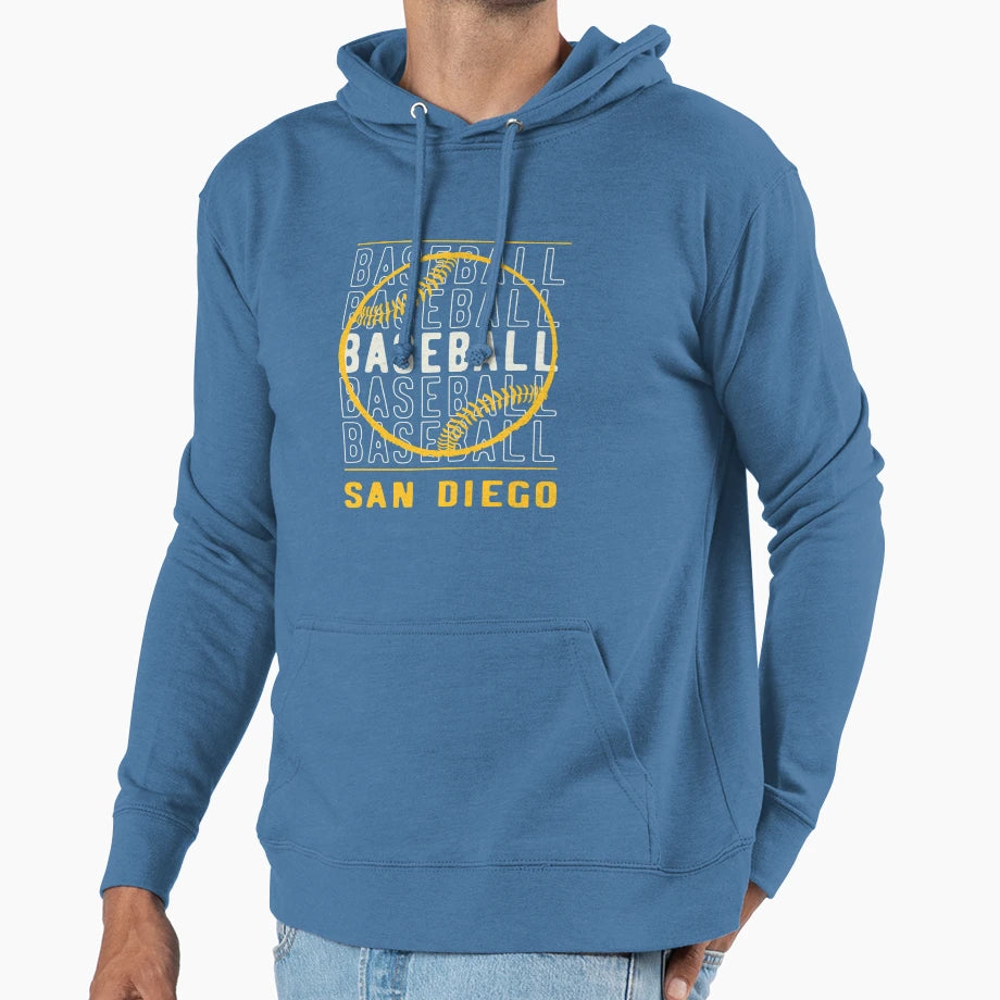 Baseball San Diego Hoodie - Custom Art Print Men Women - T-Shirt, Sweatshirt, Hoodie