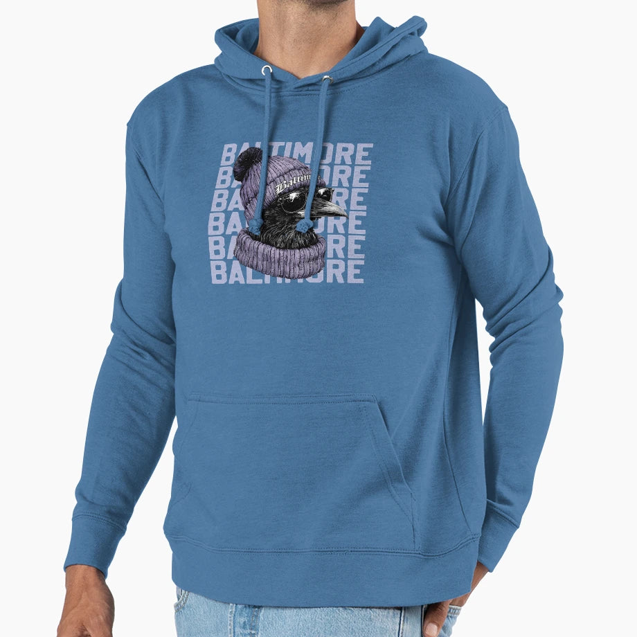 Grooviness Balt Imore Ravens Hoodie - Minimalist Print for Adults - T-Shirt, Sweatshirt, Hoodie