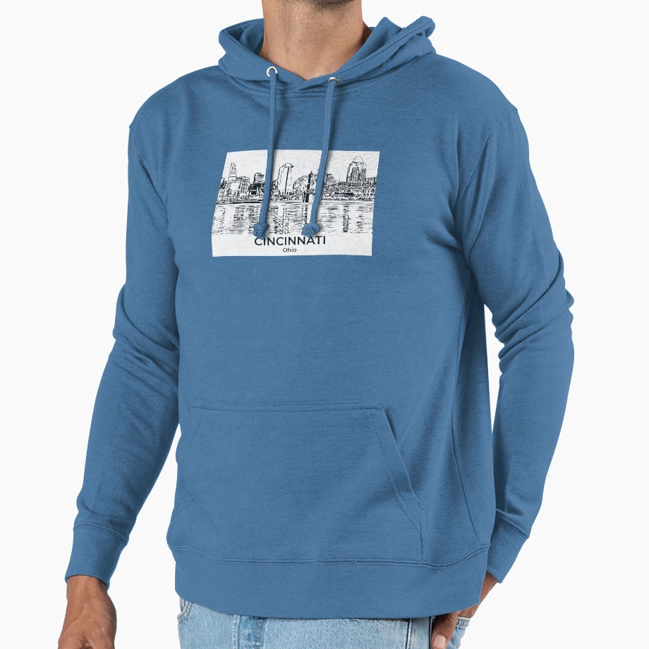 Cincinnati Ohio Hoodie - Minimalist Print for Adults - T-Shirt, Sweatshirt, Hoodie