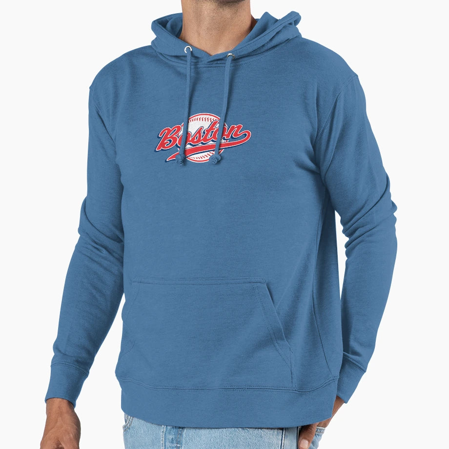 Boston Baseball Throwback Hoodie - Fun Novelty Design for Adults - T-Shirt, Sweatshirt, Hoodie