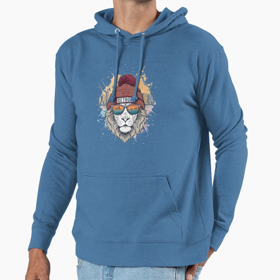 Detroit Lion Hoodie - Streetwear Style Unisex - T-Shirt, Sweatshirt, Hoodie