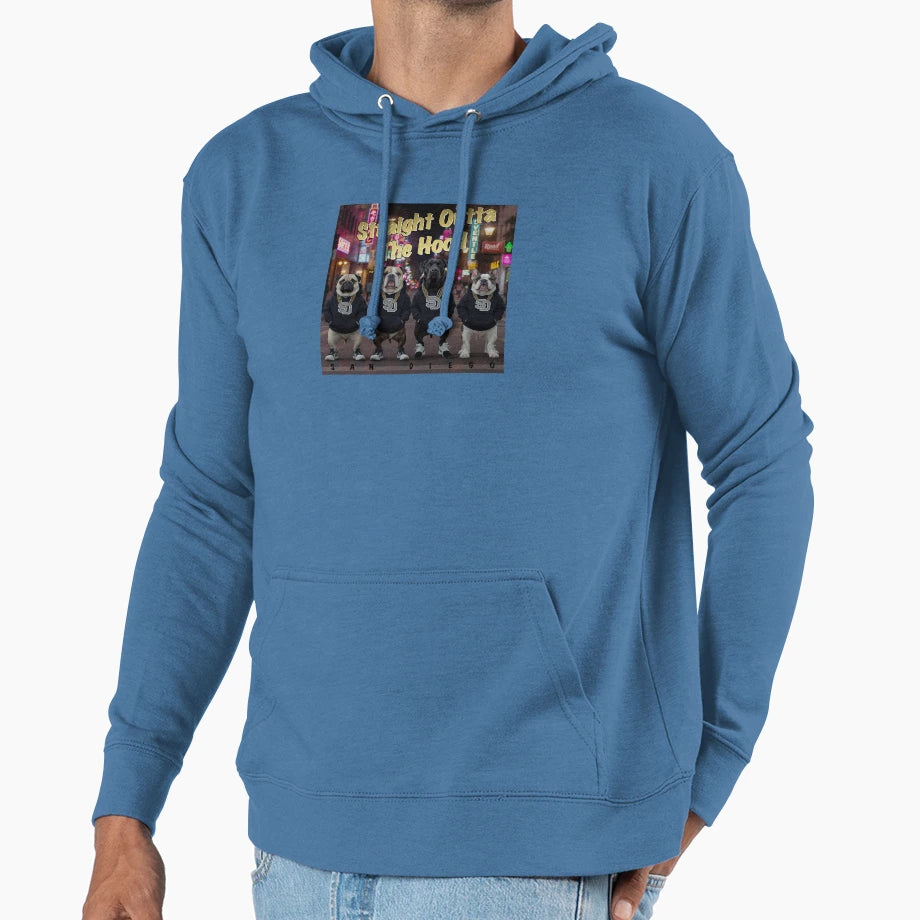 Downtown Street Dogs Hoodie - Trendy Graphic for Adults - T-Shirt, Sweatshirt, Hoodie
