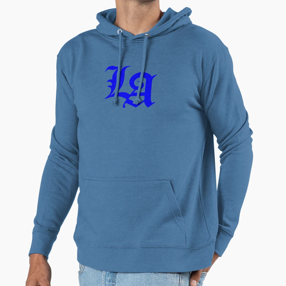 La Familia La Rams Logo Blue Hoodie - Unique Graphic for Adults - T-Shirt, Sweatshirt, Hoodie