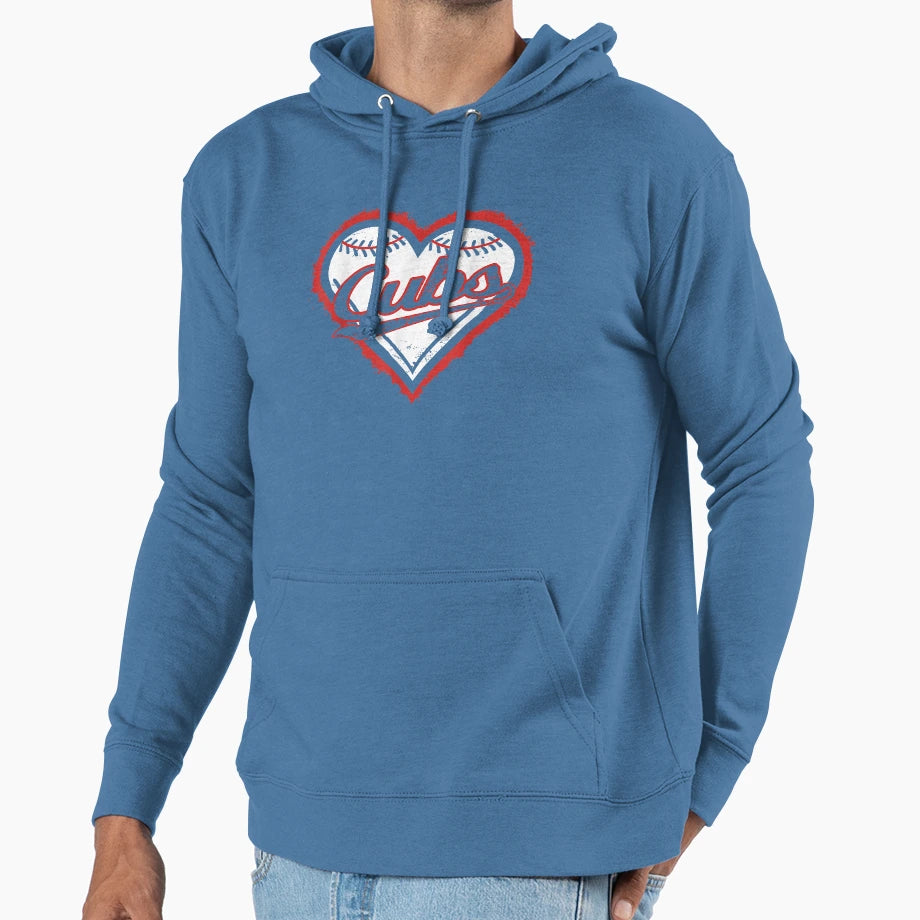 Heart Throwbacks Cubs Hoodie - Unique Graphic Unisex - T-Shirt, Sweatshirt, Hoodie