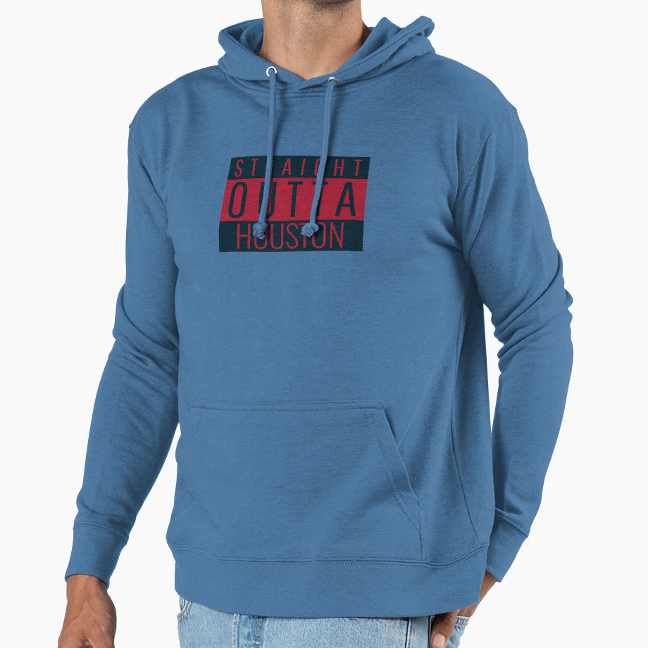 Straight Outta Houston Football Hoodie - Streetwear Style Men Women - T-Shirt, Sweatshirt, Hoodie
