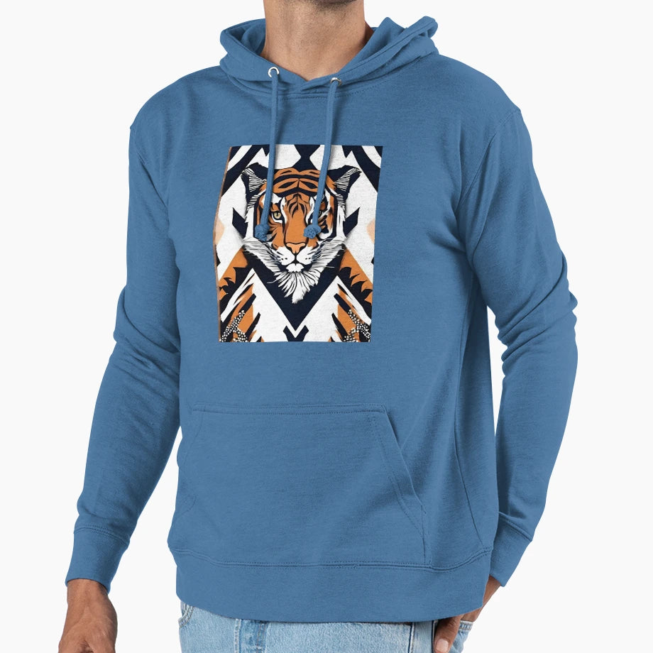 Animal Pattern Tiger Hoodie - Unique Graphic Unisex - T-Shirt, Sweatshirt, Hoodie