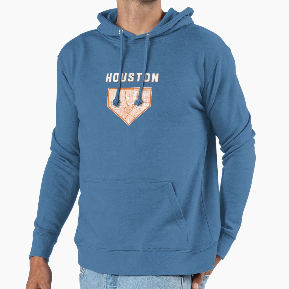 Houston Baseball City Home Map Hoodie - Custom Art Print Men Women - T-Shirt, Sweatshirt, Hoodie
