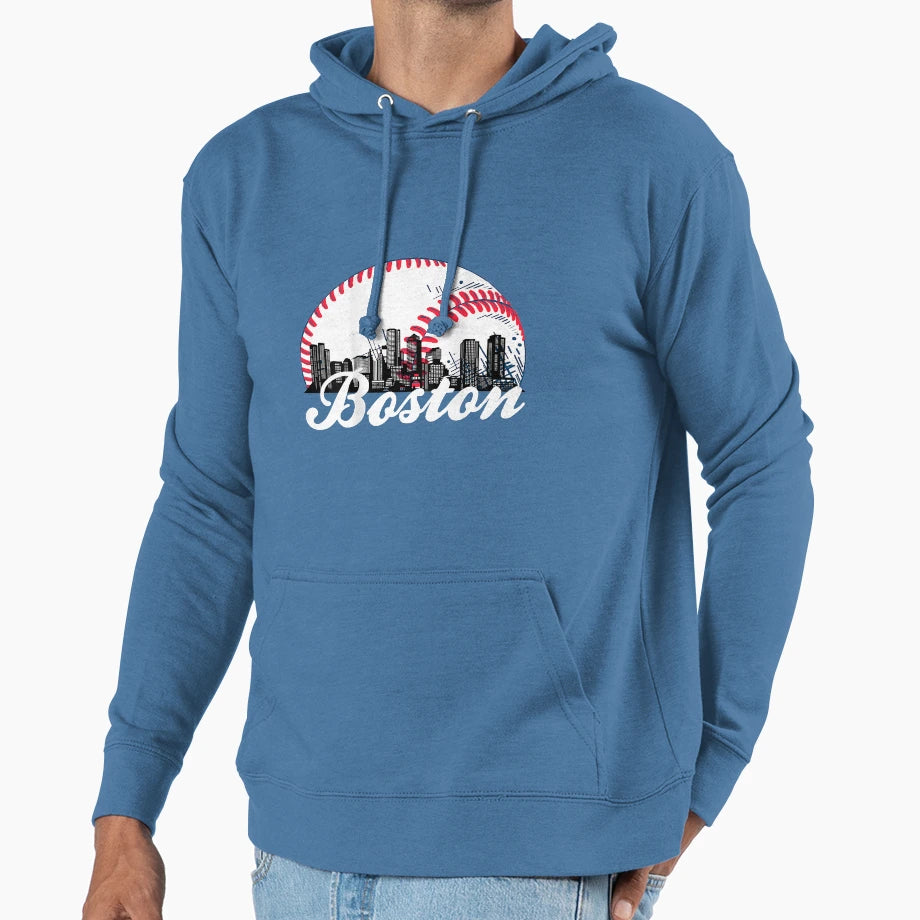 Baseball Cityscape Hoodie - Casual Everyday Wear Men Women - T-Shirt, Sweatshirt, Hoodie