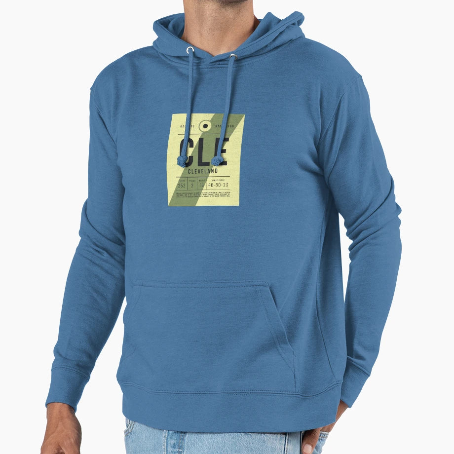Luggage Tag E Cle Cleveland Usa Hoodie - Custom Art Print Unisex - T-Shirt, Sweatshirt, Hoodie