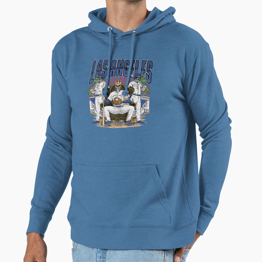 Los Angeles Baseball Skull Hoodie - Streetwear Style for Adults - T-Shirt, Sweatshirt, Hoodie