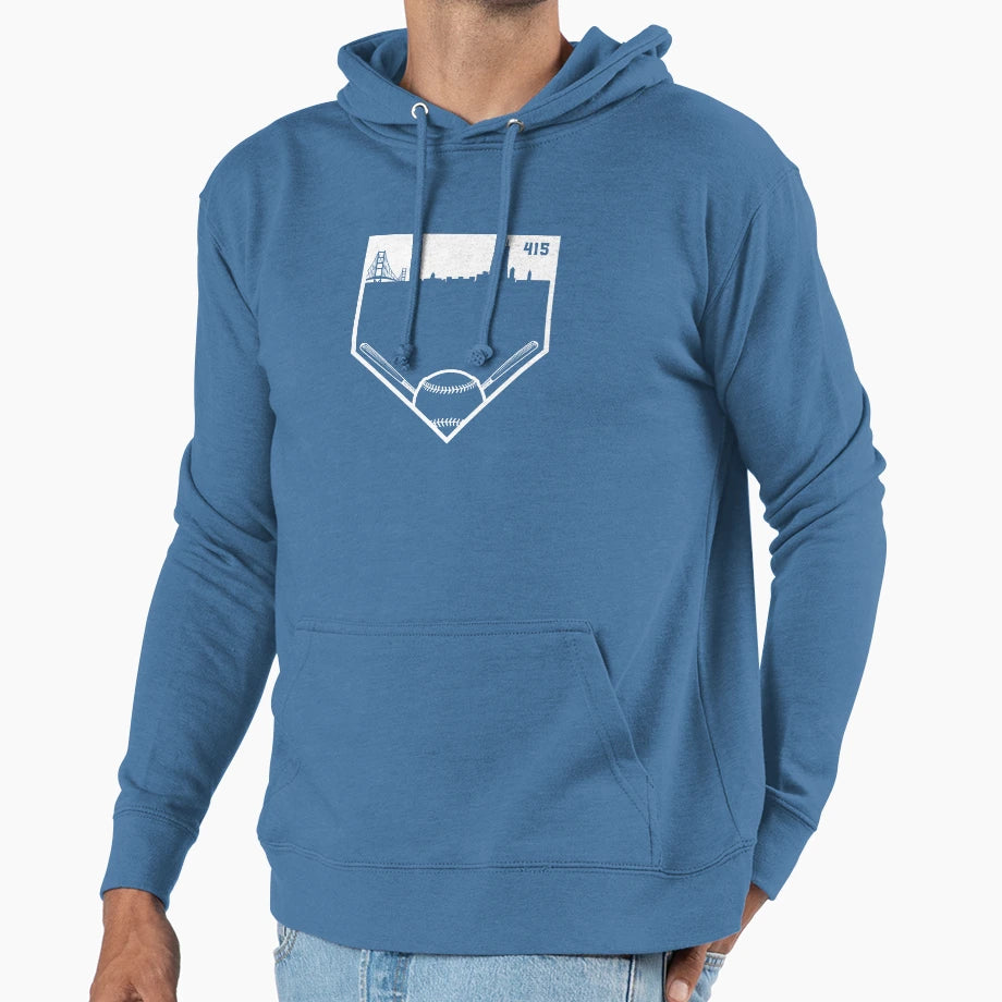 No Plate Like Home San Francisco 415 Hoodie - Custom Art Print for Adults - T-Shirt, Sweatshirt, Hoodie