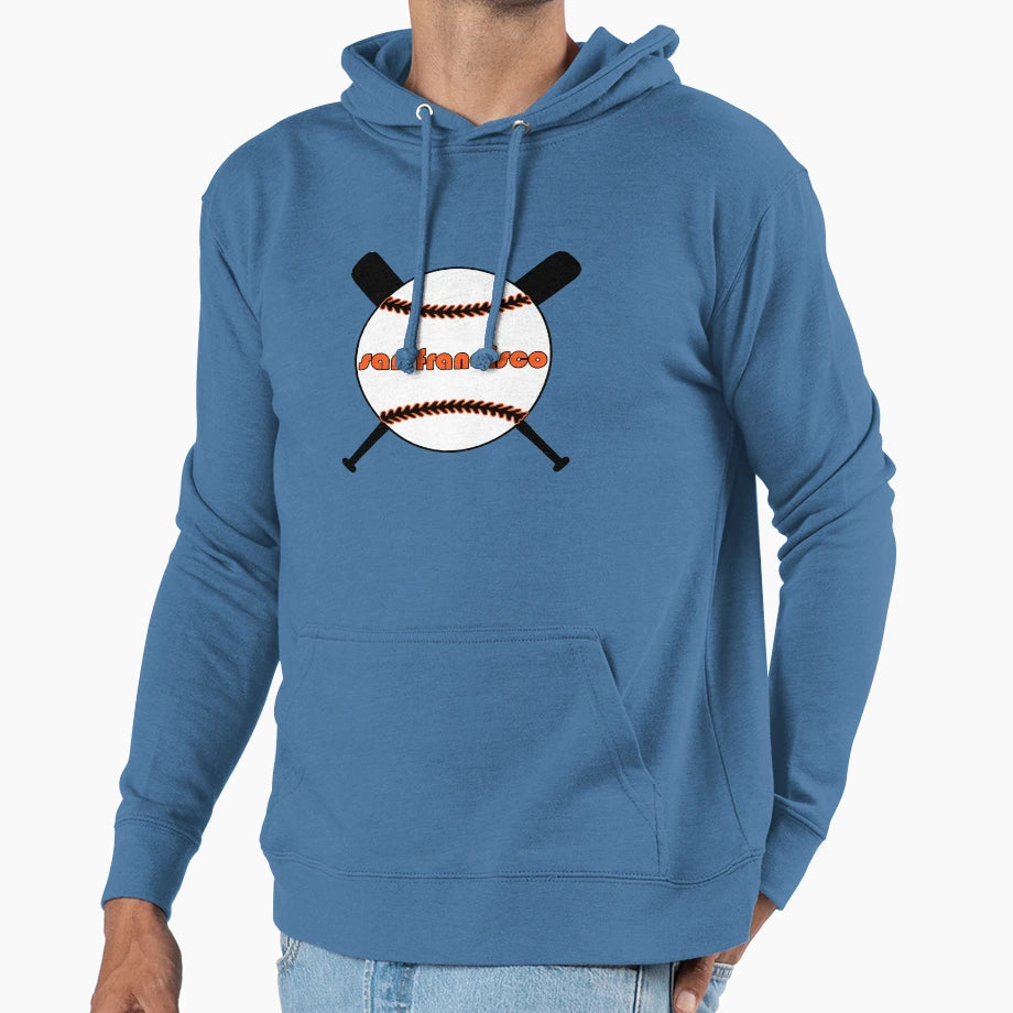 San Francisco Throwback Baseball Crossed Hoodie - Streetwear Style Unisex - T-Shirt, Sweatshirt, Hoodie