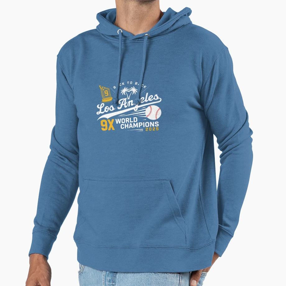 Dodgers Back To Back Champions La Hoodie - Aesthetic Graphic Unisex - T-Shirt, Sweatshirt, Hoodie