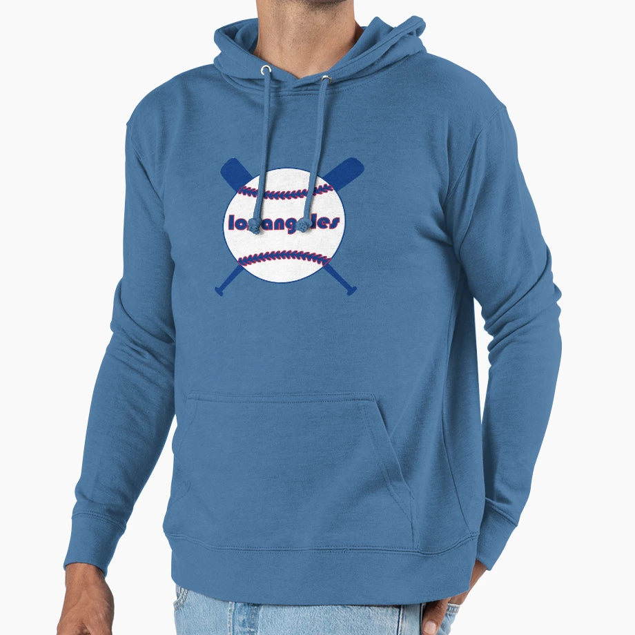 Los Angeles Throwback Baseball Hoodie - Minimalist Print for Adults - T-Shirt, Sweatshirt, Hoodie