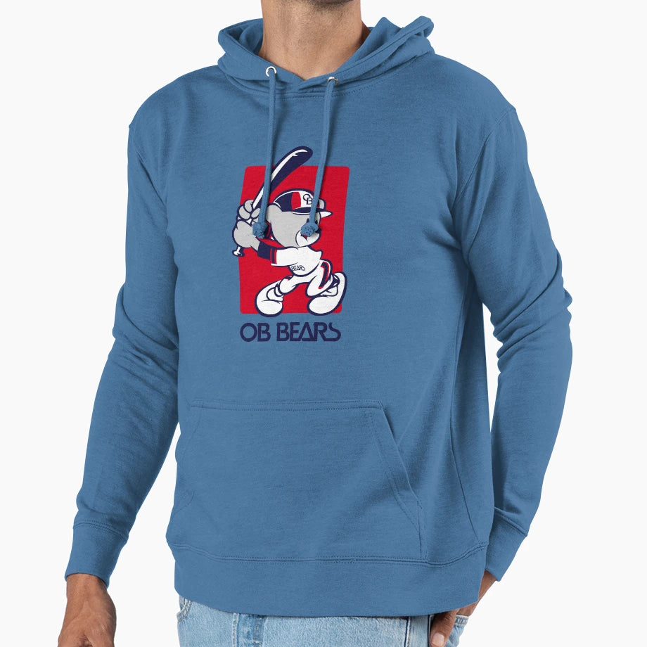 90S Batting Ob Bear Hoodie - Unique Graphic Unisex - T-Shirt, Sweatshirt, Hoodie
