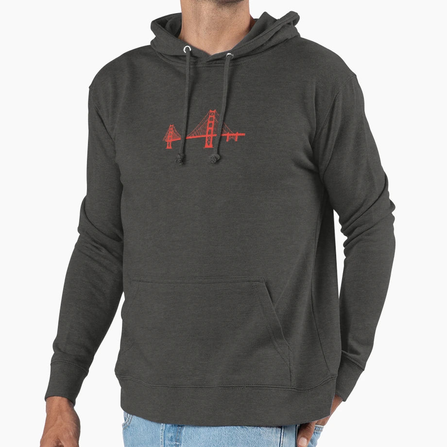 Californias Golden Gate Bridge Span Hoodie - Fun Novelty Design Men Women - T-Shirt, Sweatshirt, Hoodie