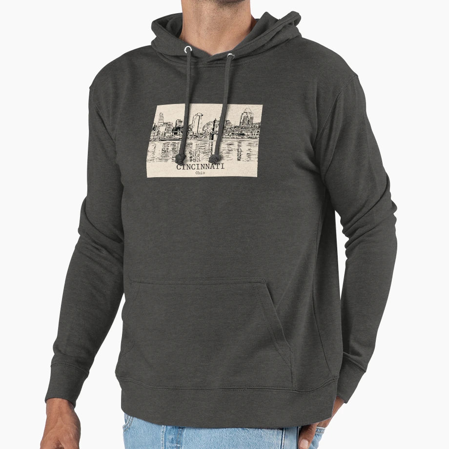 Cincinnati Ohio Hoodie - Graphic Print Unisex - T-Shirt, Sweatshirt, Hoodie