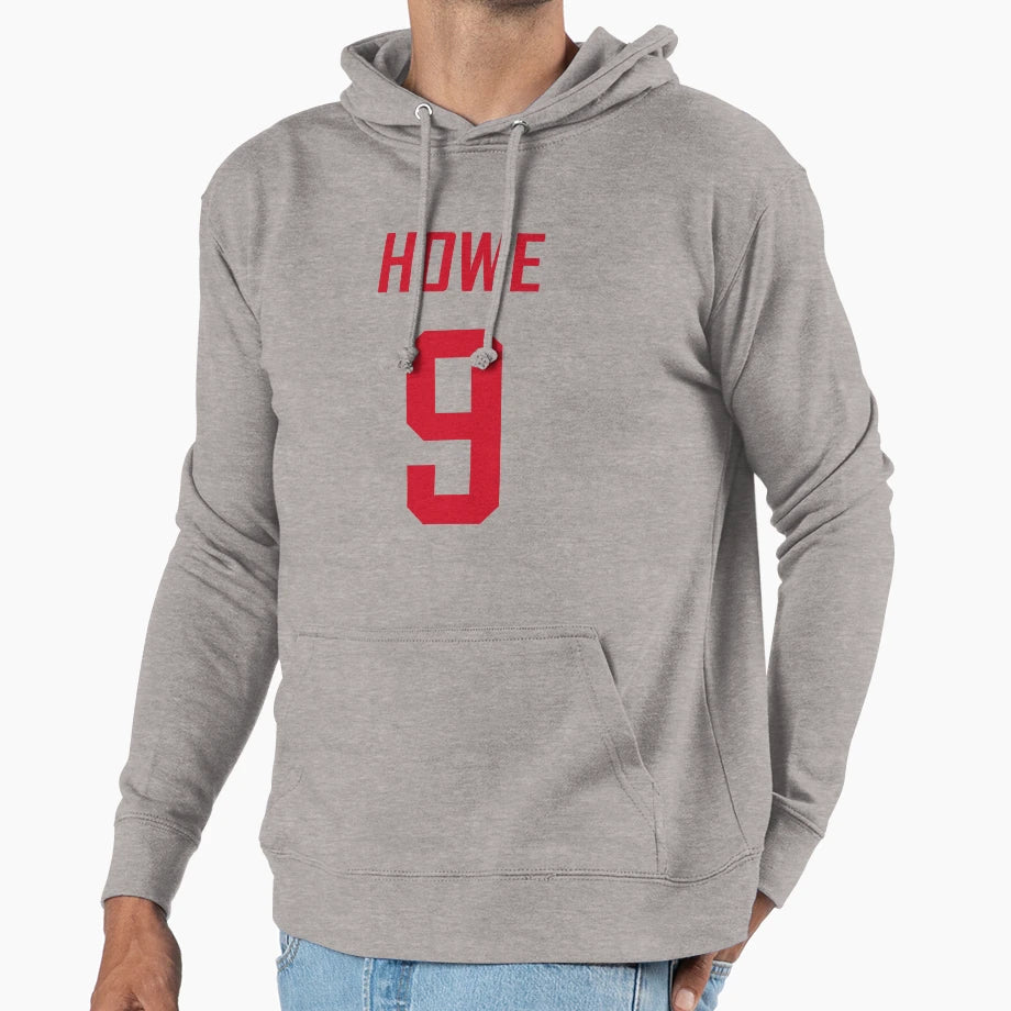 Howe Red Wings Home White Red Lettering 9 Hoodie - Unique Graphic Unisex - T-Shirt, Sweatshirt, Hoodie
