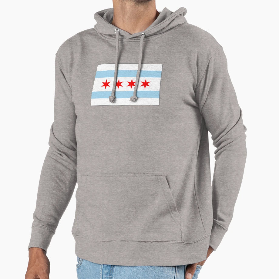 Chicago Flag Hoodie - Graphic Print Unisex - T-Shirt, Sweatshirt, Hoodie