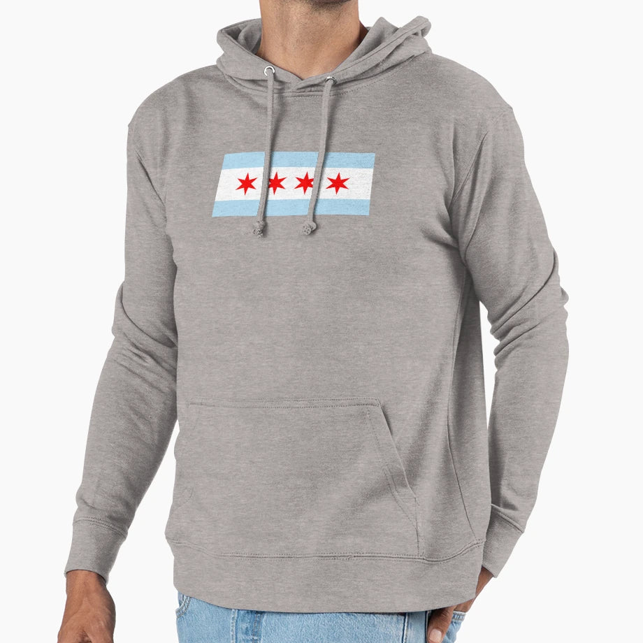 Chicago Flag Hoodie - Custom Art Print for Adults - T-Shirt, Sweatshirt, Hoodie