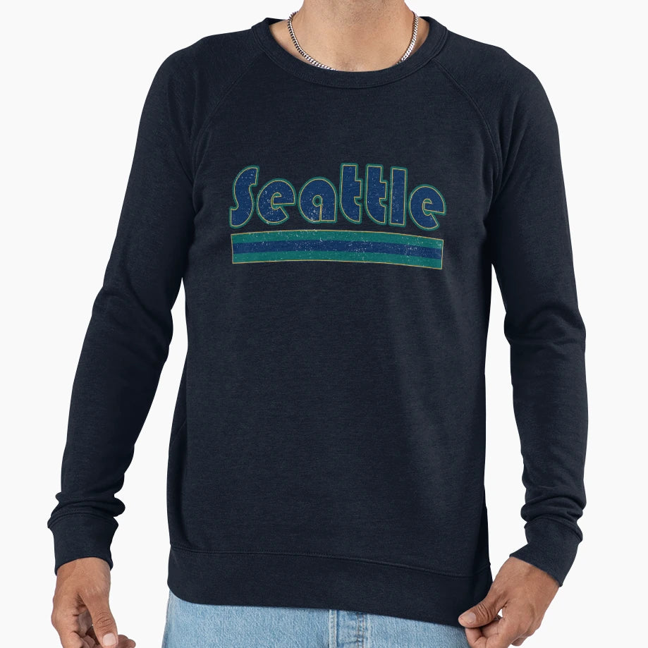 Seattle Three Stripes Weathered Sweatshirt - Fun Novelty Design Unisex - T-Shirt, Sweatshirt, Hoodie